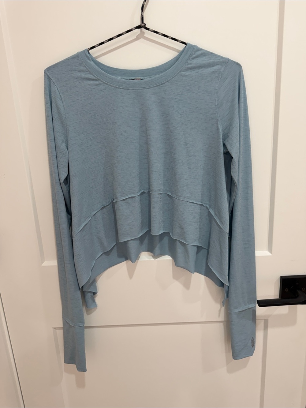 FP Movement Light Blue Layered Long Sleeve Cropped Top